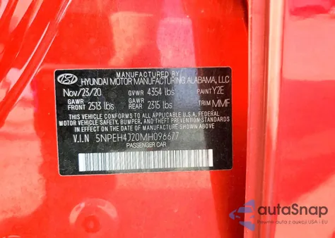 2021 Hyundai Sonata Limited из США, поврежденный, VIN 5NPEH4J20MH096677